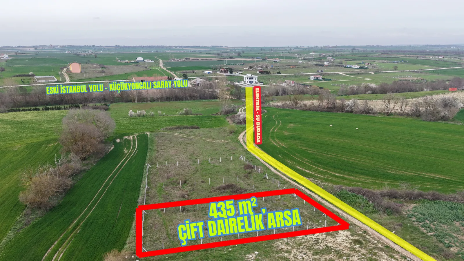 BÜYÜKYONCALI KASIMEREĞİ MEVKİİ 435m ÇİFT DAİRELİK ARSA