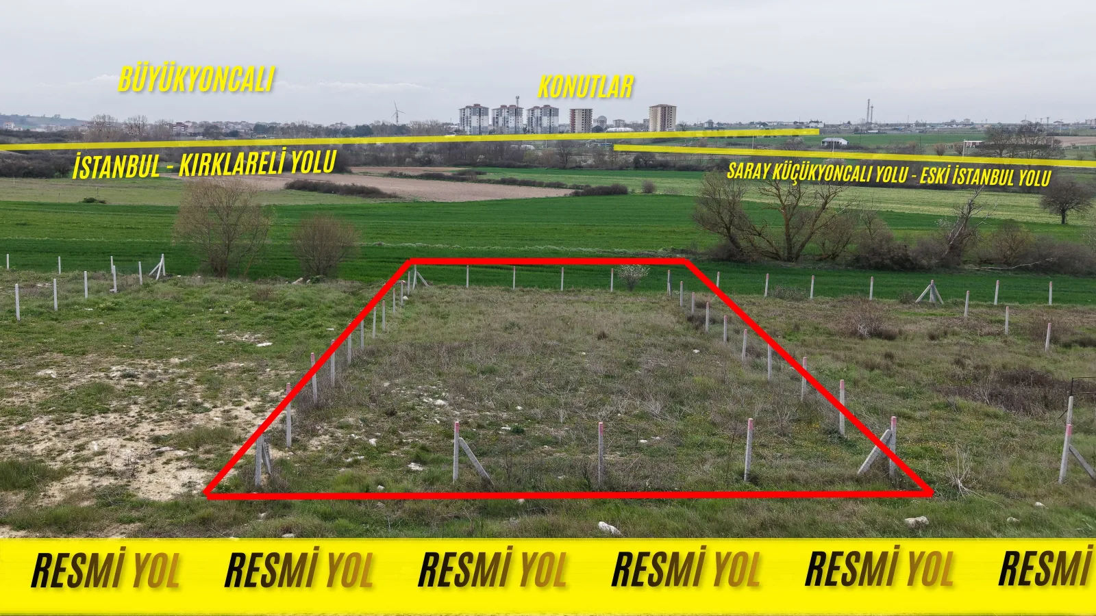 BÜYÜKYONCALI KASIMEREĞİ MEVKİİ 435m ÇİFT DAİRELİK ARSA