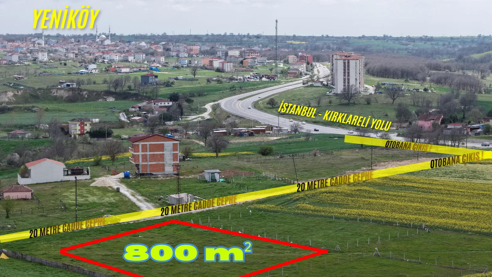BÜYÜKYONCALI CADDE CEPHE 800m ARSA